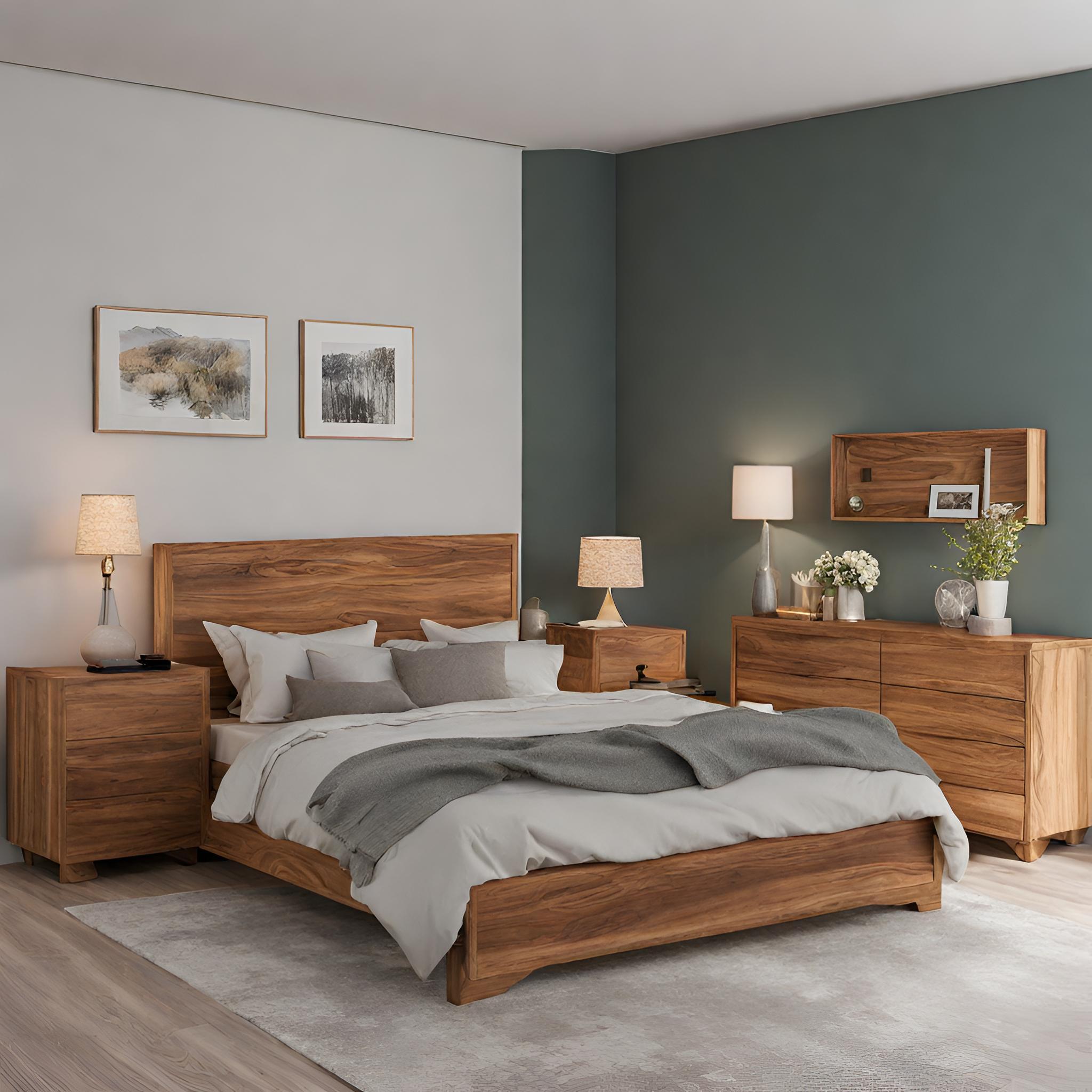Ako zladiť masívny drevený nábytok so stenami a podlahou vo vašej spálni?