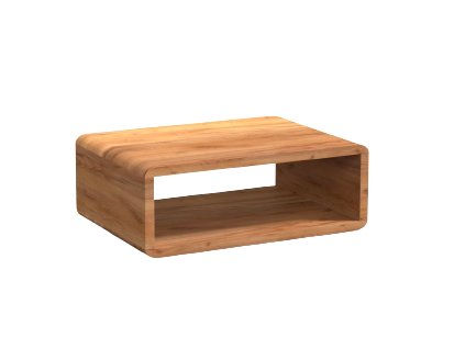 Moderný stolík Caruso do spálne z dreva v jednoduchom minimalistickom dizajne, pohľad zboku.
